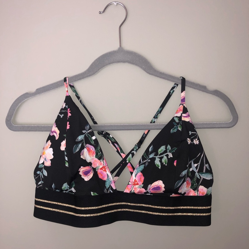 🌸 Black Floral Bikini Top 🌸